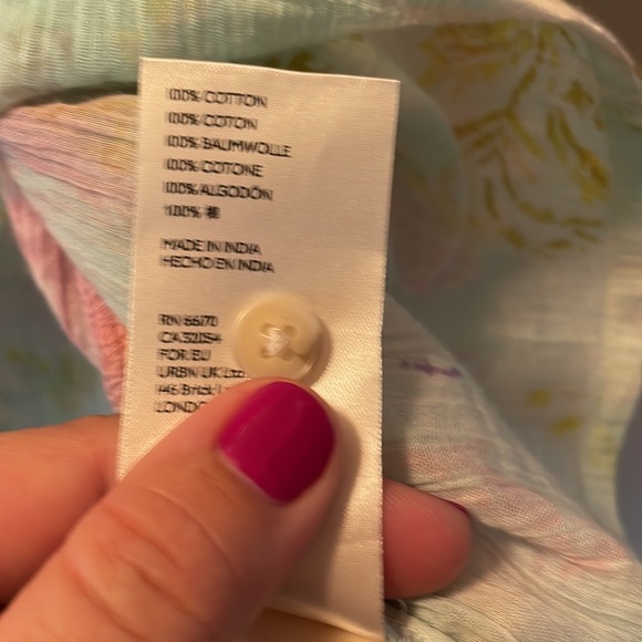 Anthropologie Pilcro Top sz S pink and teal tie dye - Picture 4 of 10